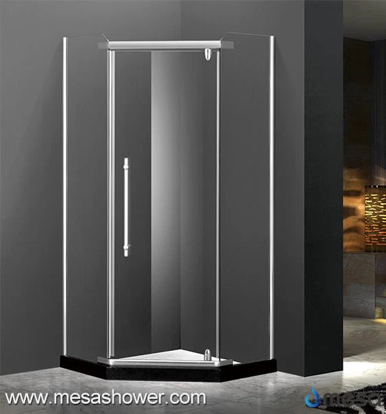 Дешевий кутовий алмазний безкаркасний прозорий скляний кухонний душовий корпус