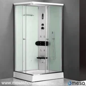 Сучасна повна душова кабіна з срібною функціональною панеллю MER-1360