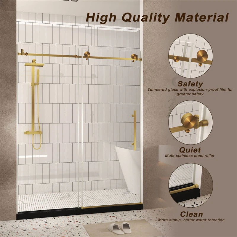 Brushed Brass Sliding Shower Door suppliers Brushed Brass Sliding Shower Door suppliers